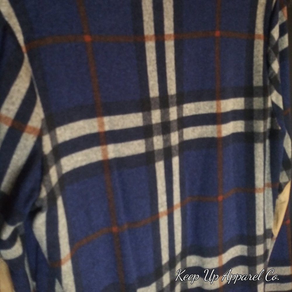 Plaid Elbow Patch Sweater Cardigan - Picture 10 of 10